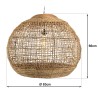 SIXTINE 'Ball' Pendant Light 83x83cm - Natural Abaca & Teak
