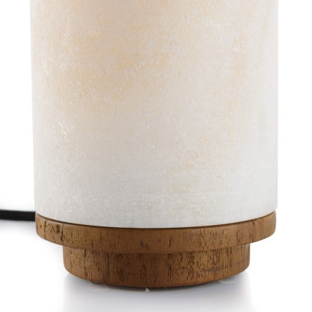 Lampe de table SIXTINE en onyx et teck