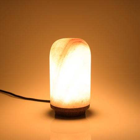 Lampe de table SIXTINE en onyx et teck