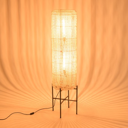 Lampadaire SIXTINE en rotin naturel 39x39cm