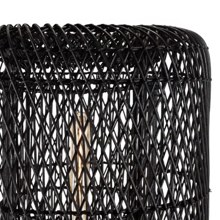 Lampadaire SIXTINE en rotin noir 39x39cm