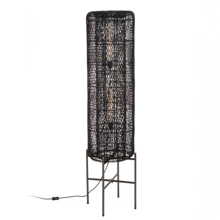Lampadaire SIXTINE en rotin noir 39x39cm