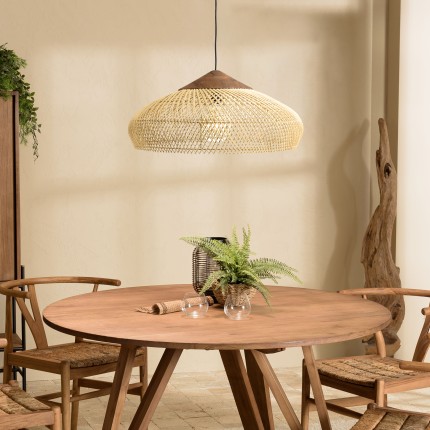 SIXTINE - 65x65cm Natural Rattan Pendant Light