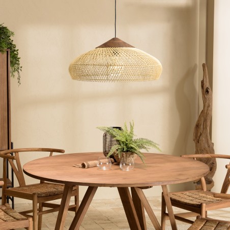 Suspension SIXTINE en rotin naturel 65x65cm