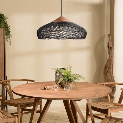 Suspension SIXTINE en rotin noir 65x65cm