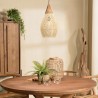 SIXTINE 25x25cm 'Drop' Pendant Light in Rattan and Teak
