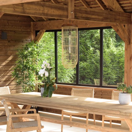 Suspension SIXTINE en rotin naturel 25x25cm