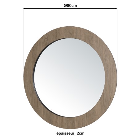 JULIA Round Mirror 80x80cm - Mocha Color