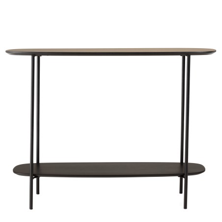 JULIA Console Table with 2 Shelves, 100x30cm - Mocha/Black