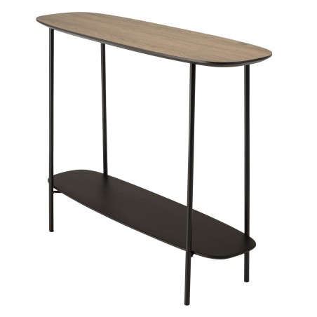 Console JULIA 100x30cm bi-matière mocha/noir