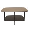 Table basse JULIA bi-matière mocha/noir 2 plateaux