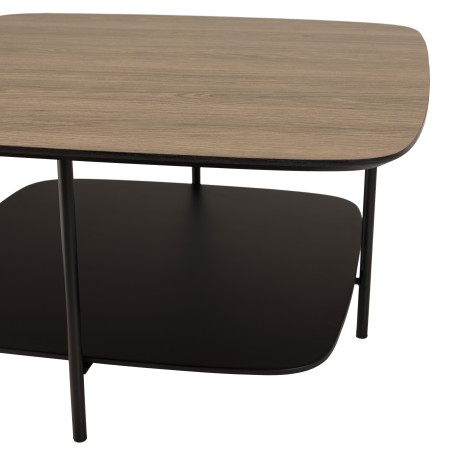 JULIA Coffee Table with 2 Shelves - MM Mocha/Black
