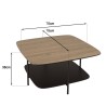 JULIA Coffee Table with 2 Shelves - MM Mocha/Black