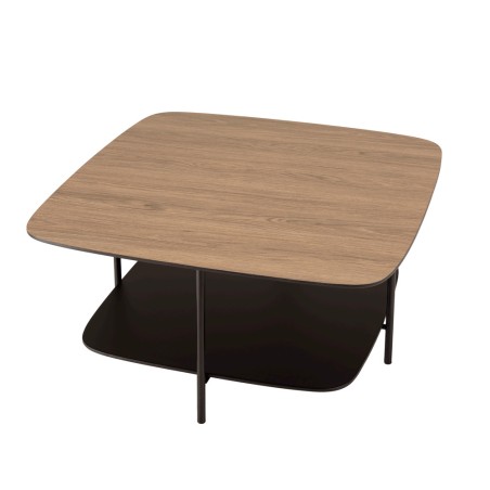 JULIA Coffee Table with 2 Shelves - MM Mocha/Black
