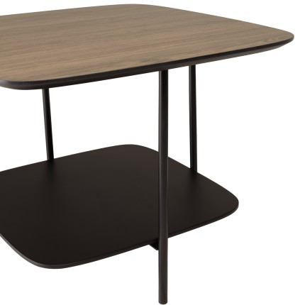 Table basse JULIA bi-matière mocha/noir