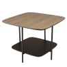 JULIA Coffee Table with 2 Shelves - PM Dual-Material Mocha/Black