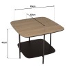 Table basse JULIA bi-matière mocha/noir