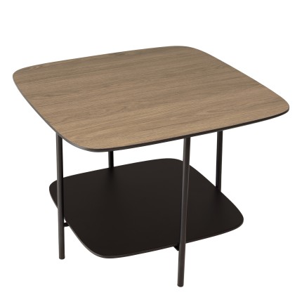JULIA Coffee Table with 2 Shelves - PM Dual-Material Mocha/Black