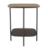 JULIA Side Table - Dual-Material Mocha/Black with Metal Legs
