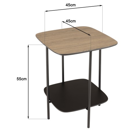 Table d'appoint JULIA bi-matière mocha/noir