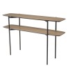 Console double plateau JULIA 120x33cm mocha pieds métal noir