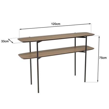 JULIA Double Tray Console Table 120x33cm Mocha Color