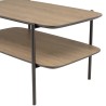 Table basse JULIA rect. double plateau mocha pieds métal noir