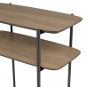 Table d'appoint JULIA double plateau mocha pieds métal noir