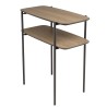 Table d'appoint JULIA double plateau mocha pieds métal noir