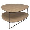 JULIA Coffee Table with 2 Trays - Oval Shape - Mocha Color