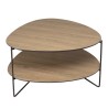 JULIA Coffee Table with 2 Trays - Oval Shape - Mocha Color