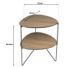 JULIA Side Table with 2 Oval Trays - Mocha Color
