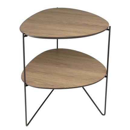 JULIA Side Table with 2 Oval Trays - Mocha Color