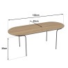 Table basse JULIA rect. angles arrondis 100x40cm mocha pieds métal