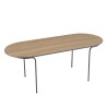 Table basse JULIA rect. angles arrondis 100x40cm mocha pieds métal