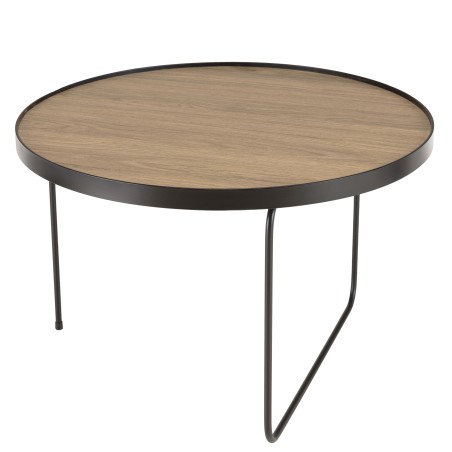 Table basse ronde JULIA 60x60cm mocha pieds métal noir