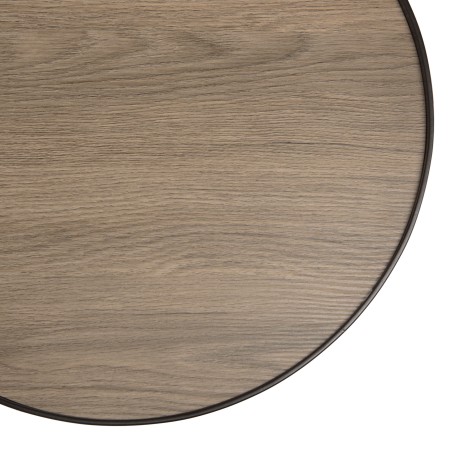 JULIA Round Side Table 40x40cm Mocha Asymmetrical Metal Legs