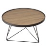Table basse ronde JULIA 70x70cm mocha pieds épingles métal noir
