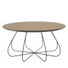 Table basse JULIA biseautée 80x80cm mocha pieds panier métal