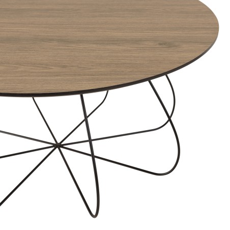JULIA Beveled Coffee Table 80x80cm Mocha Metal Basket-Shaped Legs