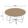 Table basse JULIA biseautée 80x80cm mocha pieds panier métal
