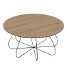 Table basse JULIA biseautée 80x80cm mocha pieds panier métal