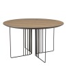 Table basse JULIA biseautée 70x70cm mocha pieds métal noir