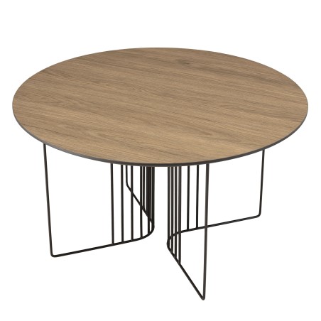 JULIA Beveled Coffee Table 70x70cm Mocha Black Metal Graphic Legs