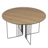 Table basse JULIA biseautée 70x70cm mocha pieds métal noir