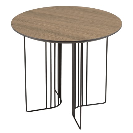 JULIA - 50x50cm Mocha Side Table with Metal Legs