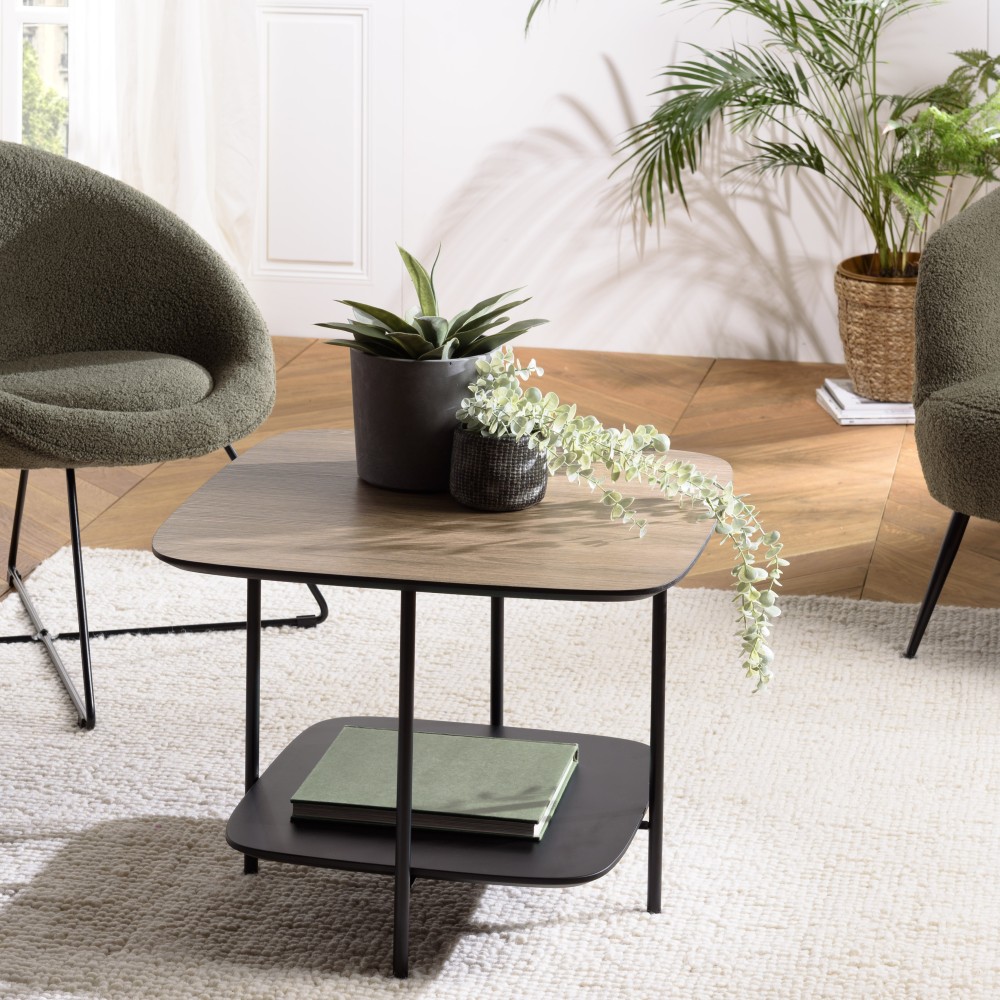 Table basse JULIA bi-matière mocha/noir Table basse JULIA bi-matière mocha/noir