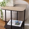 JULIA Side Table - Dual-Material Mocha/Black with Metal Legs
