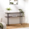 Console double plateau JULIA 120x33cm mocha pieds métal noir