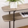 Console double plateau JULIA 120x33cm mocha pieds métal noir